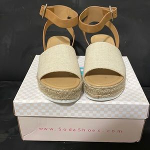 Tan Wedge Sandals size 7